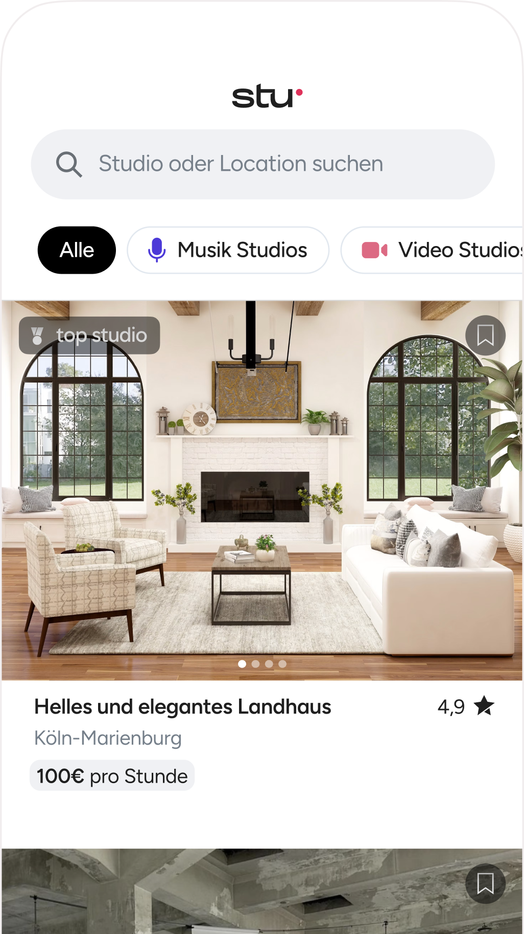 stu App mit Studio-Feed